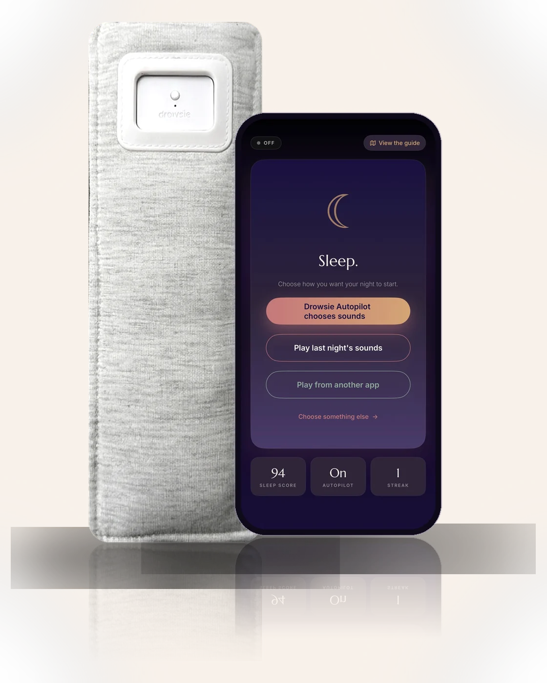 The Drowsie V3 speaker and the Drowsie app