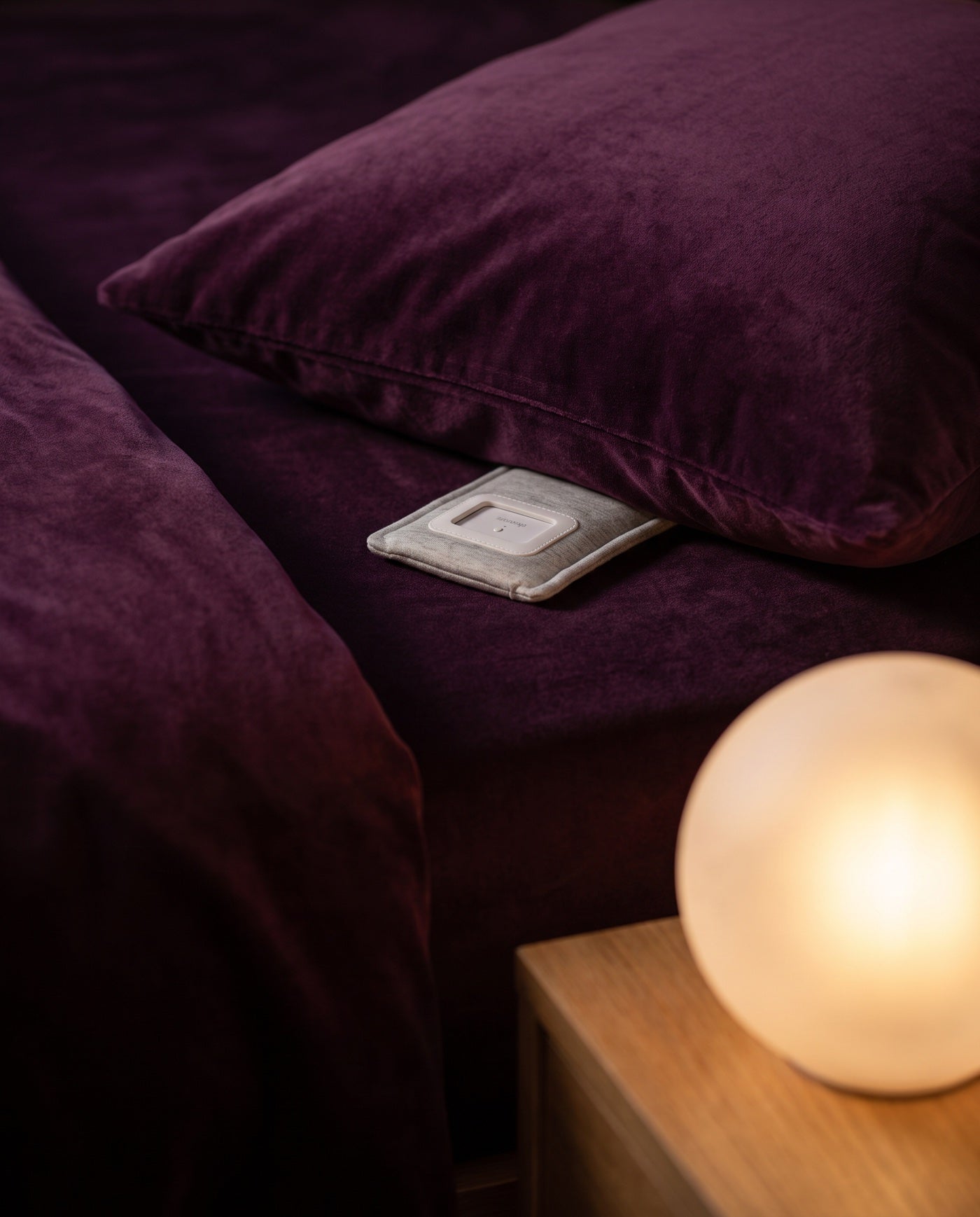 View: beside the pillow at night